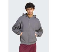 adidas performance - adidas kit - Felpa grigio five con cappuccio e zip con logo piccolo M