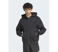 adidas performance - adidas kit - Felpa nera con cappuccio e zip con logo piccolo-Nero XS