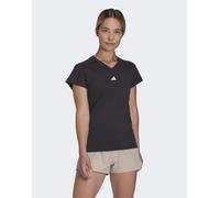 adidas Performance - Aeroready Train Essentials - T-shirt nera con scollo a V e logo minimal-Nero 2XS