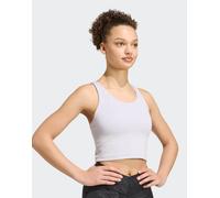 adidas Performance - All Me - Top senza maniche con reggiseno a supporto medio viola ghiaccio mélange 2XS