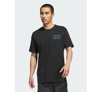 adidas Performance - Basketball - T-shirt nera/ciano con grafica-Nero S