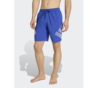 adidas performance - Big Bars - Pantaloncini da 8 pollici blu semilucido/bianco L