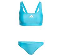 adidas performance - Bikini con spalline a V sul retro e 3 strisce ciano lucido / bianco-Blu W32