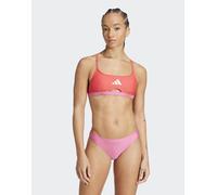 adidas performance - Bikini imbottito con incrocio sul retro color block magenta pulse / rosso semi lucido-Rosa 2XS