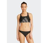 adidas Performance - Bikini nero con retro a C e 3 bar logo grande W26