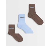 adidas Performance calzini da studio a tre strisce, marrone e blu, confezione da 3-blu navy M