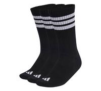 adidas Unisex - Adulto 3Stripes Cushioned Sportswear Crew Socks 3 Pair Pack, black/white/white, 34-36