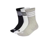 adidas Unisex - Adulto 3Stripes Cushioned Sportswear Crew Socks 3 Pair Pack, medium grey heather/white/black, 34-36