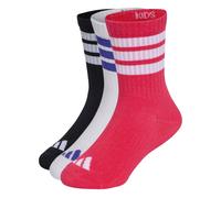 adidas Unisex - Bambini e ragazzi 3Stripes Cushioned Sportswear Crew Socks 3 Pair Pack Socks, black/power pink/Frozen Purple, 6-7 Years