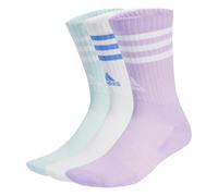 adidas Unisex - Adulto 3-Stripes Cushioned Crew Socks 3 Pairs, Powder Plum/White/Halo Mint, 8.5-10