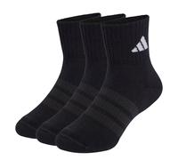 adidas Mixte enfant CUSHIONED SPORTSWEAR ANKLE SOCKS 3 PAIR PACK, black/black/white, 3-4 Years
