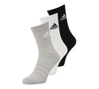 adidas Cushioned Crew Socks 3 Pairs, Calze Medie Unisex - Bambini e ragazzi, Medium Grey Heather/White/Black, 19-21 (Pacco da 3)