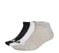 adidas Mixte THIN&LIGHT ESSENTIALS LOW CUT SOCKS 3 PAIR PACK, medium grey heather/white/black, 4.5-6