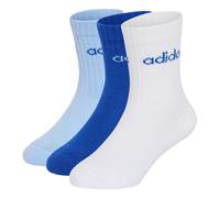 adidas Unisex - Bambini e ragazzi Linear Kids Crew 3 Pairs Per Pack Socks Socks, white/team royal blue/glow blue, XS
