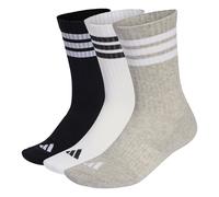CALZINI SPORTIVI AMMORTIZZATI 3 Strisce CONFEZIONE DA 3 PAIA CREW Medium Grey Heather / White / Black 49-51