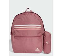 adidas Performance - Classic Horizontal - Zaino rosa con 3 strisce-Rosso One Size