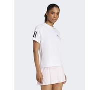 adidas Donna Club 3 Stripe Tennis Climacool T-Shirt, White, XS