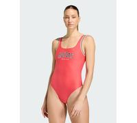 adidas Performance - Collegiate - Costume da bagno rosso semi lucido con retro a U W30