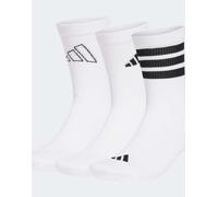 adidas performance - Confezione da 3 paia di calzini bianchi e neri con logo-Bianco 34-36