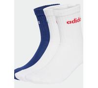adidas performance - Confezione da 3 paia di calzini corti ammortizzati blu scuro e bianco con logo lineare 34-36