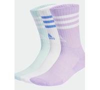 adidas Performance - Confezione da 3 paia di calzini imbottiti prugna polvere, bianco e menta sfocato con 3 strisce-Viola 13-14.5