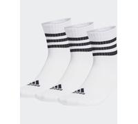 adidas performance - Confezione da 3 paia di calzini sportivi imbottiti bianchi e neri con 3 strisce-Bianco 37 1/3-38 2/3