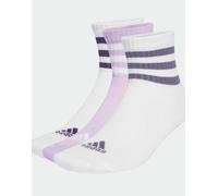 adidas Performance - Confezione da 3 paia di calzini sportivi imbottiti bianchi e prugna polvere con 3 strisce-Bianco 34-36