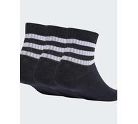 adidas Performance - Confezione da 3 paia di calzini sportivi imbottiti neri/bianchi con 3 strisce-Nero 34-36