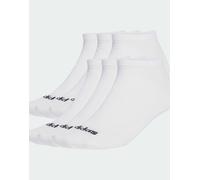 adidas Performance - Confezione da 6 paia di calzini ammortizzati bianchi e neri con logo lineare-Bianco 37 1/3-38 2/3