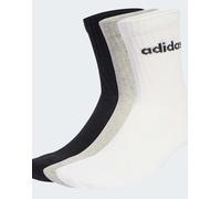 adidas Performance - Confezione da 6 paia di calzini ammortizzati grigio mélange medio e bianchi con logo lineare 42 2/3-44 2/3