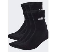 adidas Performance - Confezione da 6 paia di calzini ammortizzati neri e bianchi con logo lineare-Nero 37 1/3-38 2/3