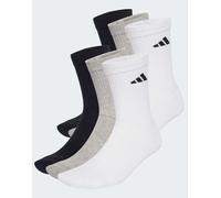 adidas Performance - Confezione da 6 paia di calzini corti ammortizzati bianchi e grigio medio mélange-Bianco 46-48