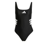 adidas Performance - Costume da bagno color nero/bianco con 3 strisce e scollo a U sul retro W30