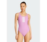 adidas Performance - Costume da bagno color viola preloved/bianco con 3 strisce e scollo a V sul retro W40