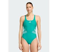 adidas Donna Logo C-Back Swimsuit Swimwear, Equipment Green/White, 30