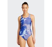 adidas Tie Dye Graphic V Back Swimsuit Costume Intero, Semi Lucid Blue/White, 42 Donna