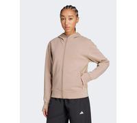 adidas Performance Felpa con cappuccio e zip Designed 4 Training marrone gesso 2XS