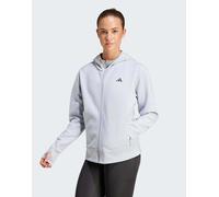 adidas Performance - Designed 4 Training - Felpa sportiva color argento con cappuccio e zip XL