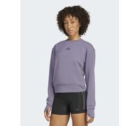 adidas Performance - Designed-For-Training - Felpa girocollo da riscaldamento viola preloved 2XS
