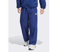 adidas Performance - Essential - Pantaloni blu scuro e bianchi con logo piccolo e fondo aperto XL
