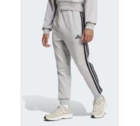 adidas performance - Essential - Pantaloni in French Terry grigio mélange medio e nero con 3 strisce 4XL