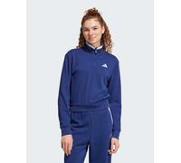 adidas Performance - Essentials Color-Pop - Giacca sportiva corta blu scuro in French Terry con zip corta XS