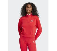 adidas Performance - Essentials Color-Pop - Giacca sportiva corta rosso rubino in French Terry con zip corta XL
