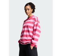 adidas Donna Essentials Contemporary French Terry Longsleeve Polo Shirt, Power Pink/st Tropic Bloom, XXL