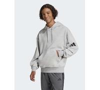 Felpa con cappuccio Essentials Loose-Fit 3 Bar Logo French Terry Medium Grey Heather / Black 2XL