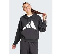 adidas Femme Essentials Big Logo French Terry Loose Hoodie, Black/White, S