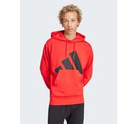 adidas performance - Essentials - Felpa con cappuccio in French Terry rosso rubino e nero con logo grande XL