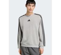 adidas Performance Essentials felpa in French Terry a 3 strisce grigia e nera-Grigio S