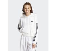 Felpa con cappuccio Essentials 3-Stripes French Terry Quarter-Zip White / Black 2XS