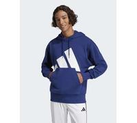 adidas Uomo Essentials Big Logo French Terry Hoodie, Dark Blue/White, XXL